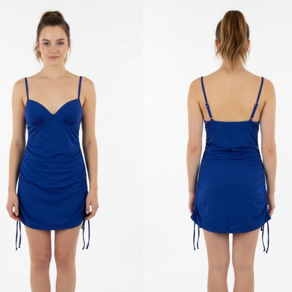 SPANX Blue Skirted 1 Piece Bathing Swim‎ suit S